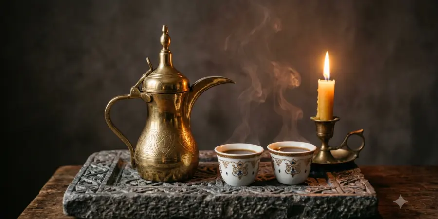 القهوة في منتصف السكبة